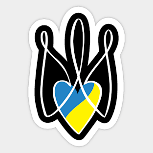 Tryzub Heart Sticker